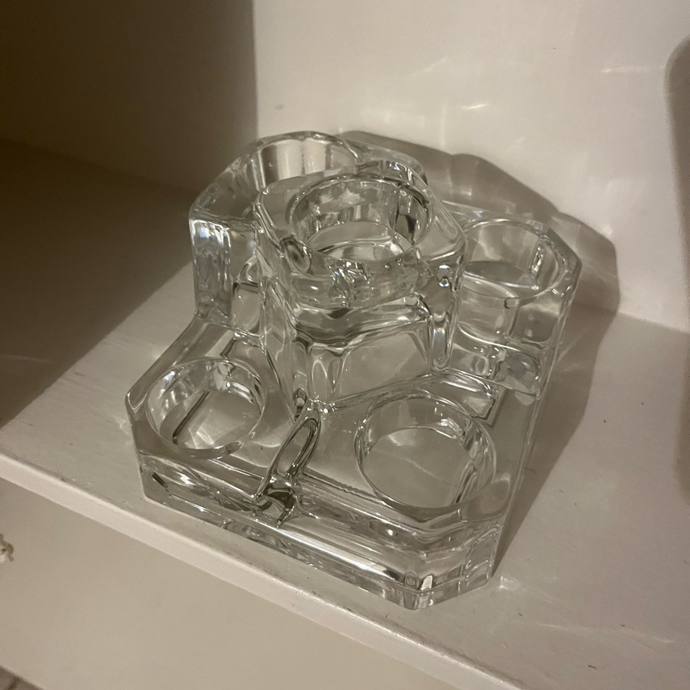 5 hole candle holder , Crystall and heavy!